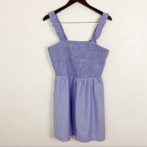NSR Women’s Julia Sleeveless Smocked Ruffle Mini Dress Lavender Purple XL NEW